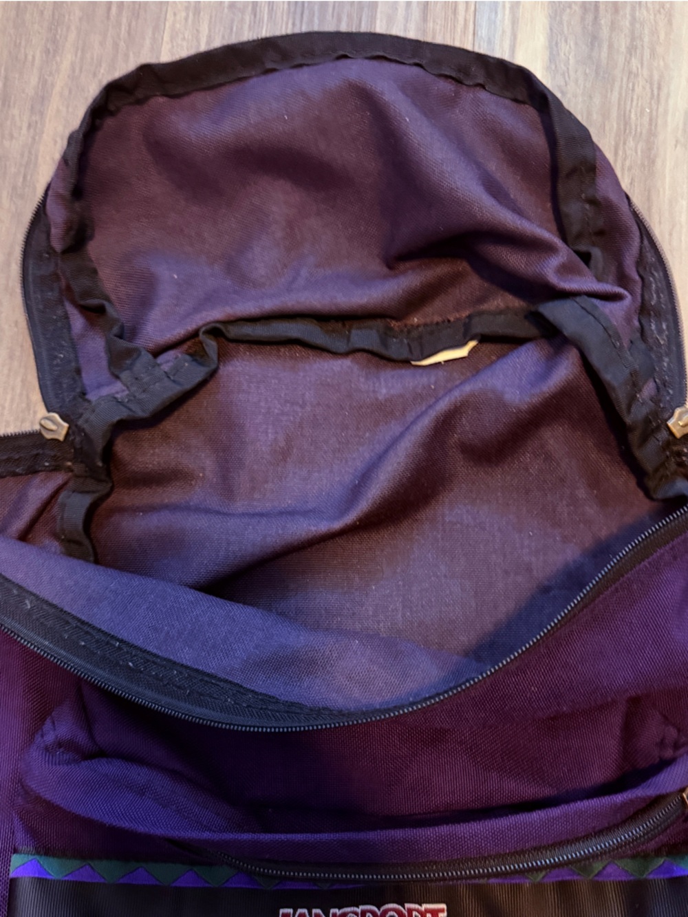 Vintage JanSport Purple Backpack with Tan Accents - Picture 9 of 13